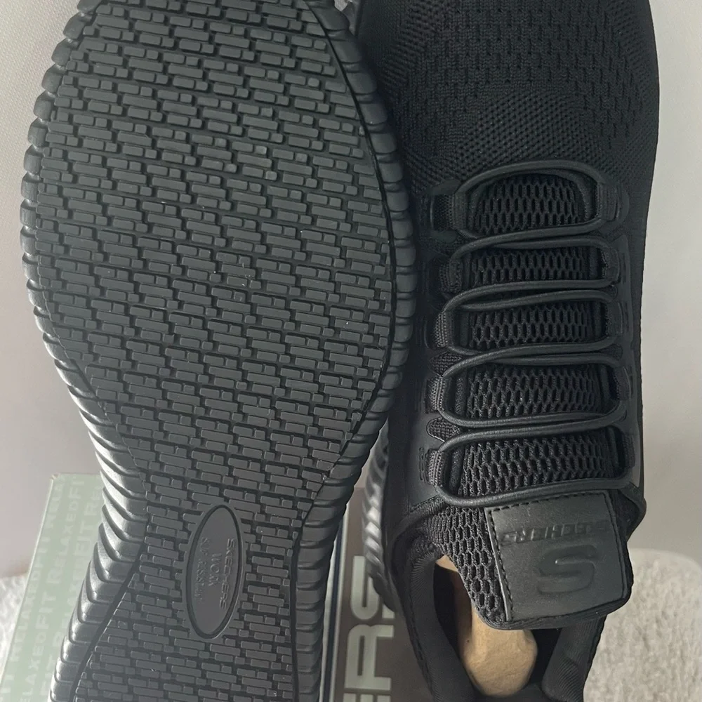 Skechers Charcoal‎ Black Slip-On Shoes